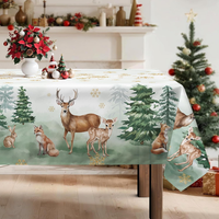 Weihnachten Polyester Tischdecke Rechteckig 140 X 180 Cm Waschbar
