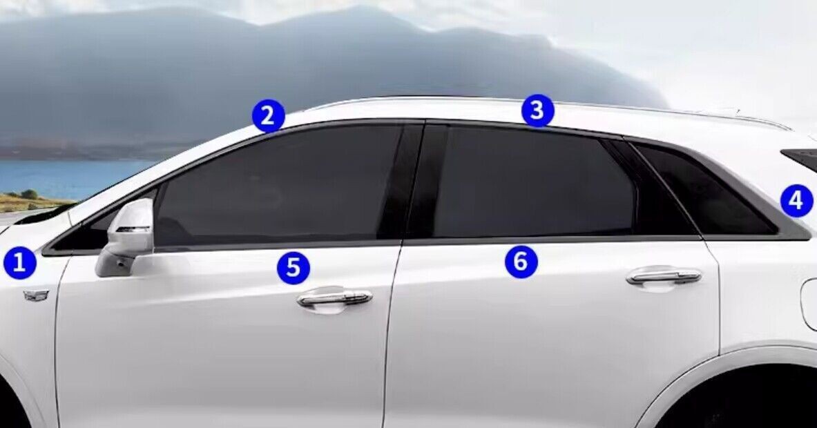 For Cadillac XT5 2017-2025 Black Steel Car Window Sill Molding Strip Cover Trim