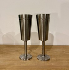 Vintage Chichester Stainless Steel Wine Champagne Goblets Made In England