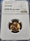 A 1957 D Uncirculated Lincoln Wheat Cent NGC MS 66 RD