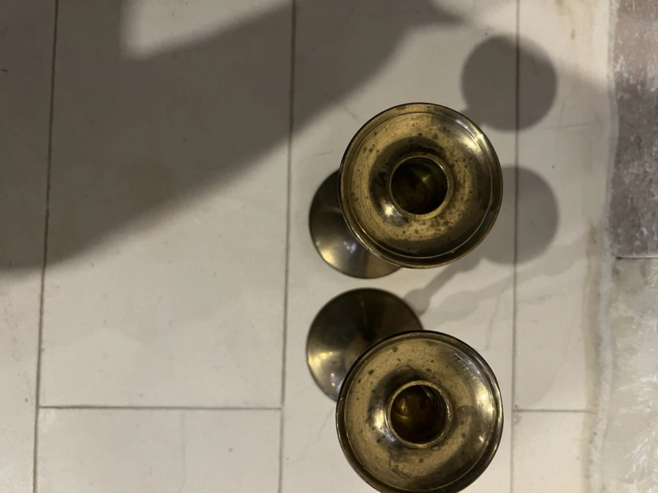 Candelabros modernistas de latón - Juego de 2 Foto 3 de 4