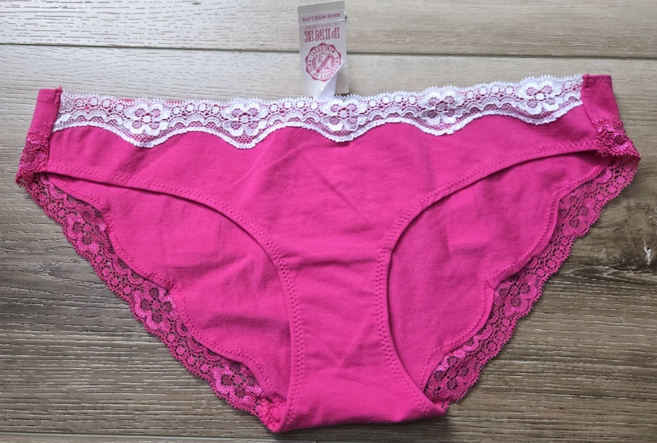 NWT Vintage Victoria's Secret PINK Cotton Graphics Extra Low Bikini Panties S - Image 2 of 3