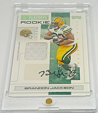 2007 Brandon Jackson Donrss Playoff Autograph Relic Rookie Card #105 03/25. rookie card picture