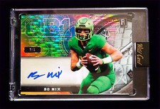  Bo Nix Rookie Auto 1/1 - 2023 Wild Card QB1 On The Clock Full Rainbow Case Hit. rookie card picture