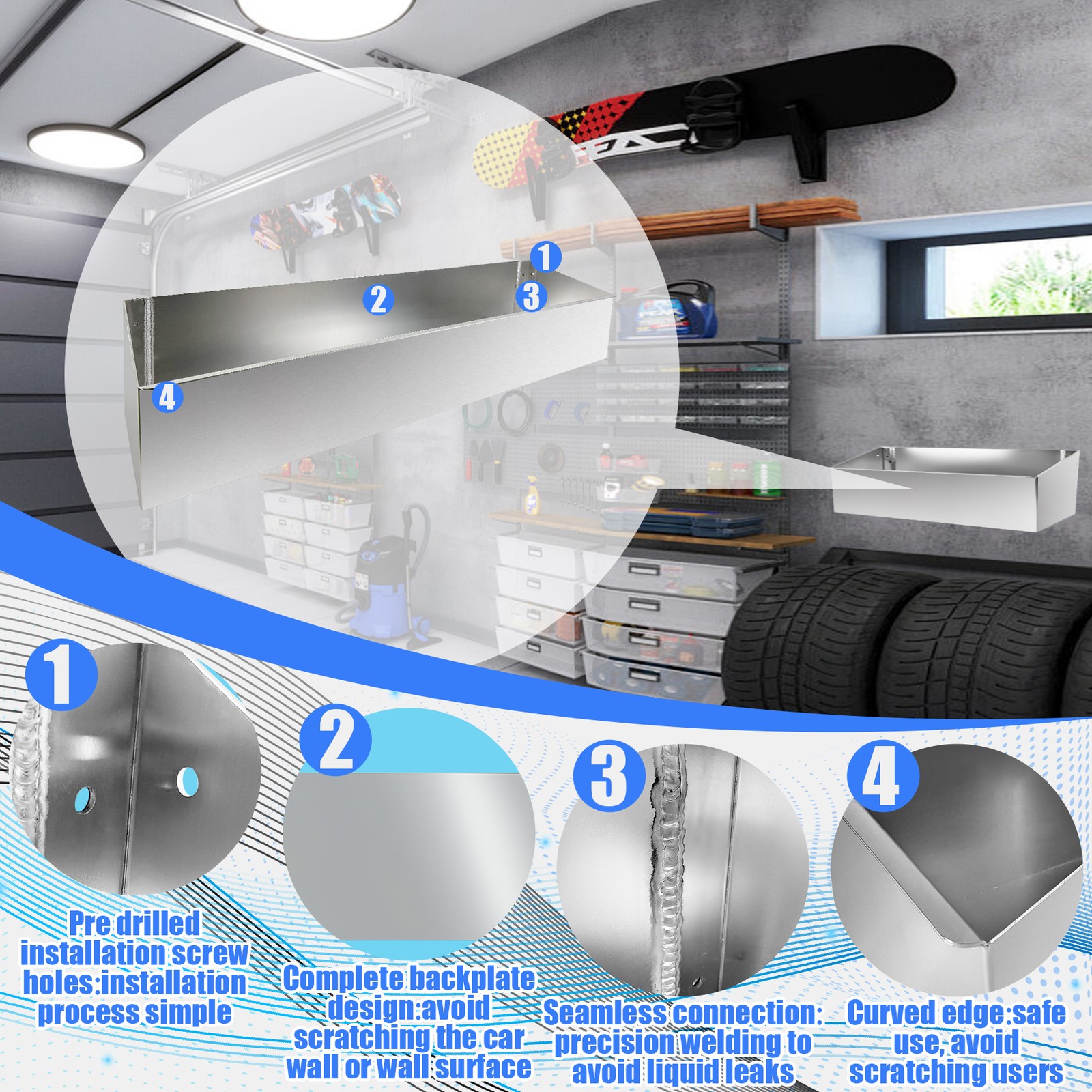 Utility Fuel Jug Rack Holder Shelf 46" Fit 4 Five Gallon Jugs For Trailer Shop