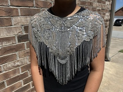 Beaded Shall Silver Tone