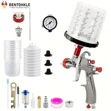 PROFESSIONAL Air Spray Gun Automotive LVLP Paint Gun for Homes Cars 2.0mm Nozzle