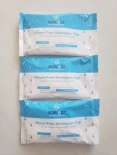 3 SCRUBZZ Bath Alternative Shampoo Caps No Rinse Latex Free