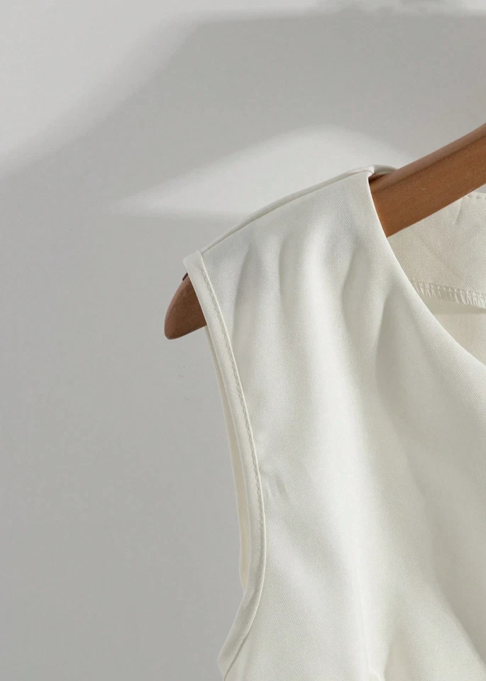 Vestido mini cuello asimétrico parches y lazo corto casual para mujer * Foto 4 de 4