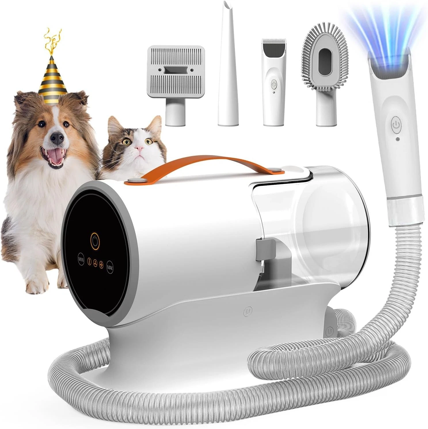 FIXR Dog Pet Vacuum Kit for Shedding Grooming Clippers 12000pa Suction Low Noise