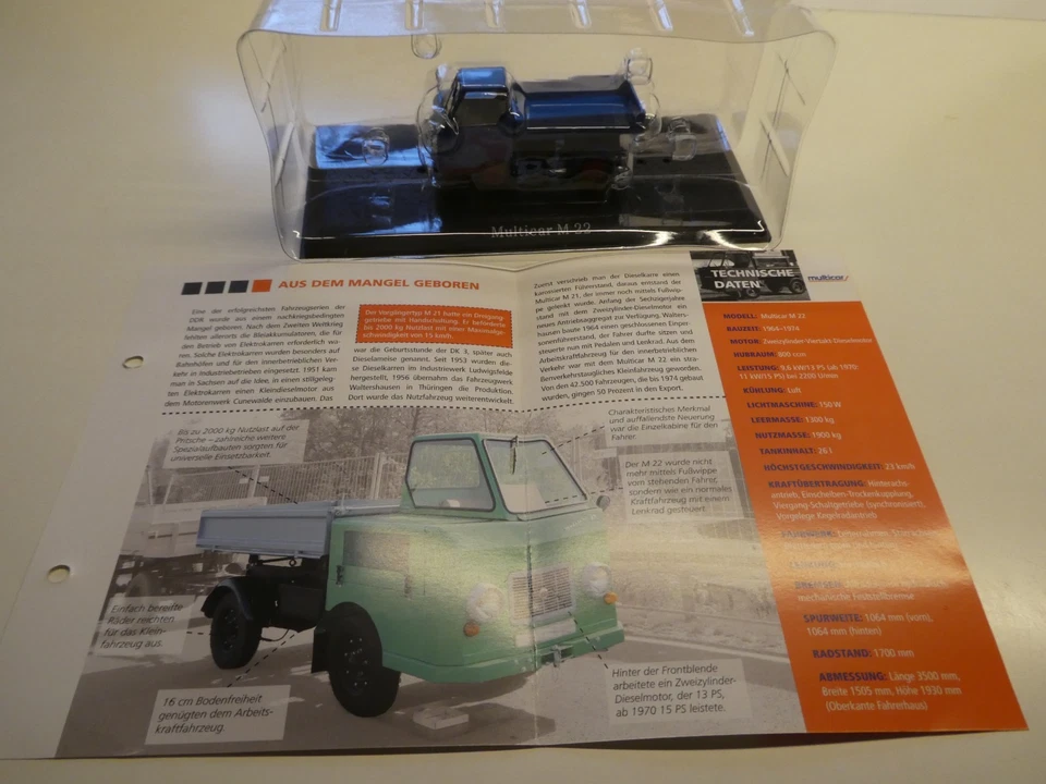 Modellauto Multicar M 22, DDR Nutzfahrzeug, Atlas Verlag, M 1:43, OVP - Bild 3 von 4