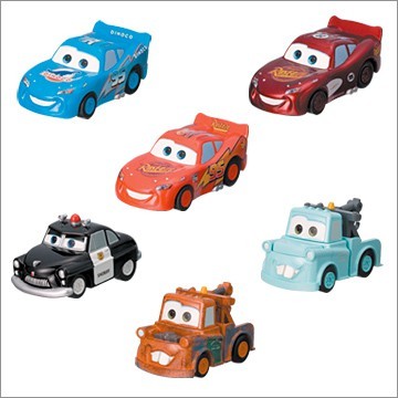 CARS 6 Modellautos 6cm SELTENES SET GASHAPON Yujin JAPAN Ratsche Saetta