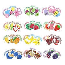 108 Scratch  Sniff Reward Stickers - 12 Scents, X-Large Motivational Incentives