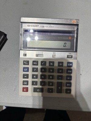   Vintage Sharp COMPET VX-2126A Solar Powered Calculator Works And W/case