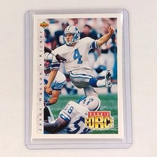 1992 Upper Deck - Jason Hanson #411 (RC) Detroit Lions Football Card NFL Rookie . rookie card picture
