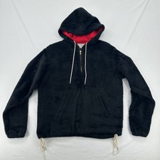 Vintage 60's KODIAK Campus Hoodie Pullover Fuzzy Zip Black Men's Size M USA