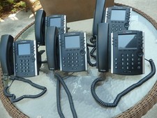 Lot of 5 Polycom VVX 410 IP Phones w/ Stands - CLEAN
