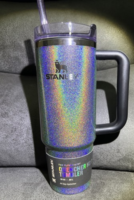 #ad Stanley 40 oz Quencher Tumbler Midnight Glitz Holographic Limited Edition New $100.00