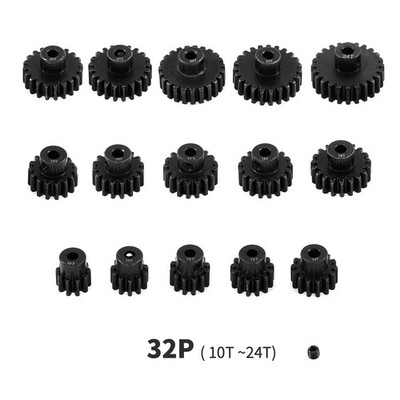 Für 1/10 RC Auto Motor Getriebe 0.8 Mod 32P 10T-24T 45#Stahl Ritzel Zahnräder