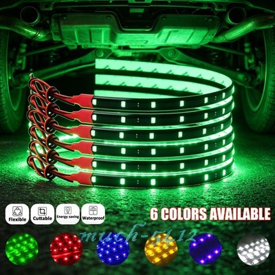 6 PCS 12V 12'' 1FT 15SMD Flexible LED Strip Light Waterproof For Car Truck Boat