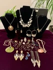Vintage Costume Jewelry Rings Necklaces Earrings 43 PCS Mixed Some UV Reactive