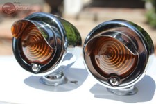 Chrome Amber Custom Marker Lights Pair Custom Car Truck Hot Rat Street Rod New