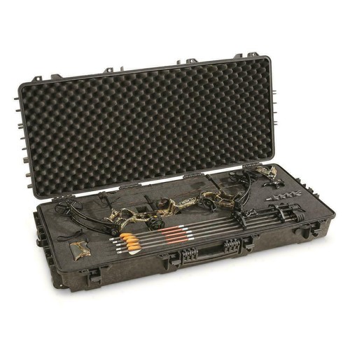 Compound Bow Hard Case Archery Rifle Wheels Padded Waterproof Storage Lock Box - Picture 8 of 12