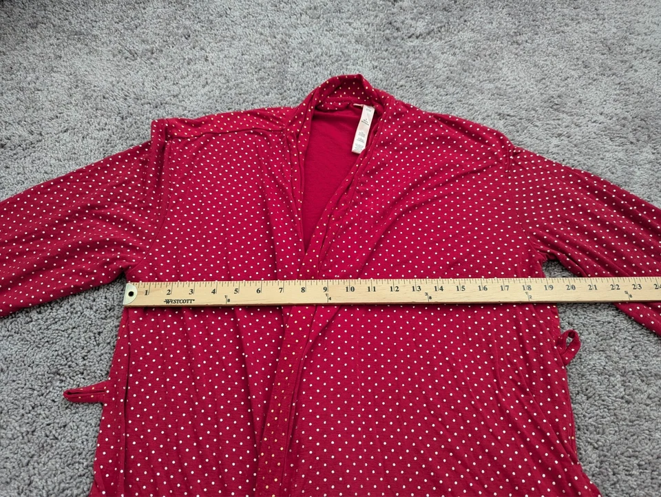 Bata de cizalla Ronda para mujer manga mediana 3/4 roja frente abierto lunares Foto 4 de 4