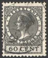 Netherlands 1929, Queen Wilhelmina, 60 cent used, With Watermark, VF