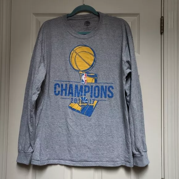 NIKE Golden State Warriors Logo Long Sleeve Shirt sz L Large Gray Basketball NBA