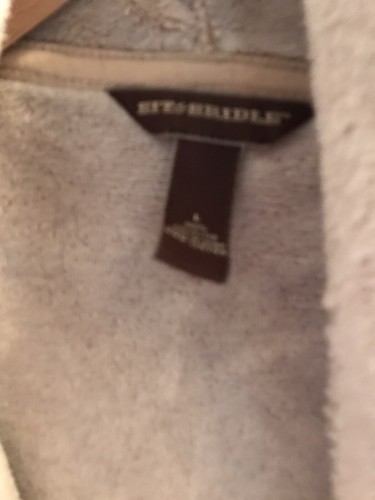 Bit & Bridle Faux SOFT short fur VEST Size L Western Cowgirl open front hooded - Picture 4 of 8