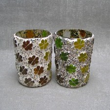 Formano Teelichthalter Glas 2er Blume Kleeblatt Teelicht Kerze Angebot