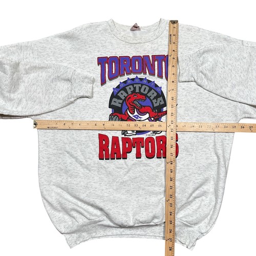 Vintage 90s Toronto Raptors 1994 Debut Logo Gray Fleece Sweatshirt Mens XL - Picture 9 of 9