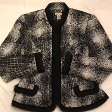 Gorgeous Cache Gnarled Graphic Tweed Blazer SZ 10 M1