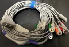 GE Marquette MAC 1600 MAC800 MAC2000 ECG Cable AHA 10leads Grabber Pinch end 