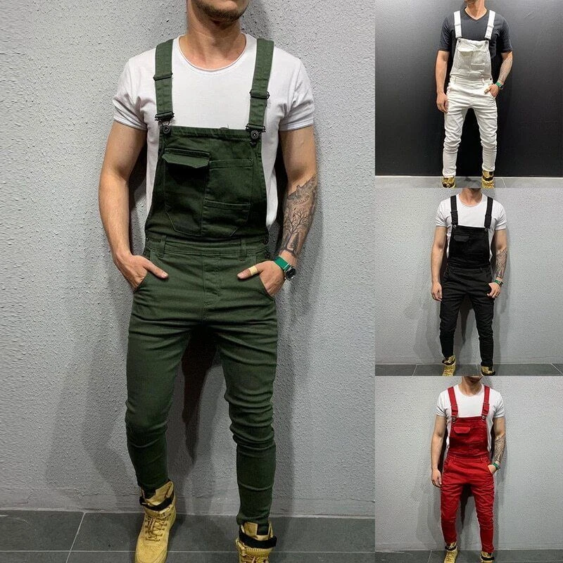Mens distressed best sale overalls