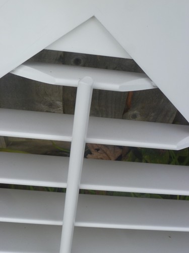 White gable end triangular upvc window & interior shutters W248 x H134cm Dorset - Picture 16 of 23