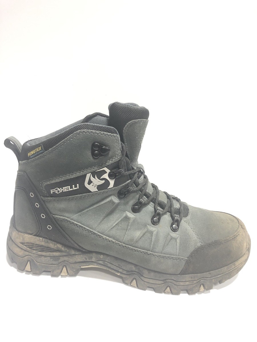 Foxelli Men's 13939M, Gray Hiking Boots, Size