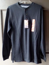 New With Tags ALPINE LAKES Black (or Blue?) Long Sleeve 3-Button Pullover Size M