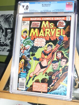 MS. MARVEL 1 1977 CGC 7.0 1ST CAROL DANVERS AS MS MARVEL SHIPS SECURELY