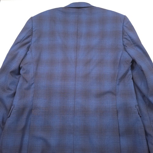 $598 John Varvatos USA Blue & Burgundy Plaid Wool Suit Jacket Mens Size 40R - Picture 10 of 14