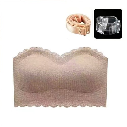 Women Ladies Strapless Seamless Bandeau Bra Boob Tube Comfort Tops Non-Slip Sexy - Picture 5 of 28