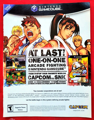 2002 CAPCOM vs SNK 2 EO Arcade Fighting Nintendo GameCube - Promo Art ...