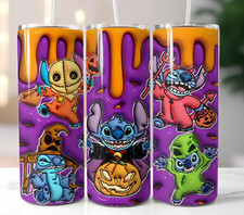 Stitch Halloween Tumbler 20oz Travel Mug Stainless Steel Cup Straw