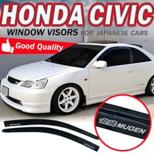 For 01-05 Honda Civic Coupe 2dr Slim Style Window Visor Sun Deflector Smoke Vent