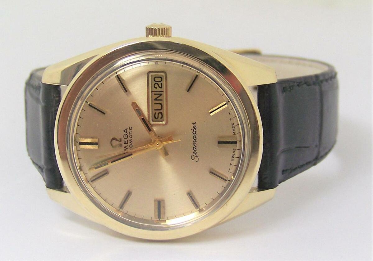 Vintage 14k Gold Cap OMEGA SEAMASTER Automatic Watch DAY Vintage 14k Gold Cap OMEGA SEAMASTER Automatic Watch DAY