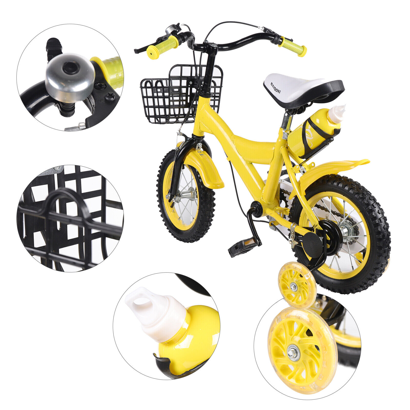 12"Bike Children Bicycle Kids Outdoor Bicycle for Boys and Girls 3-6 Years Old