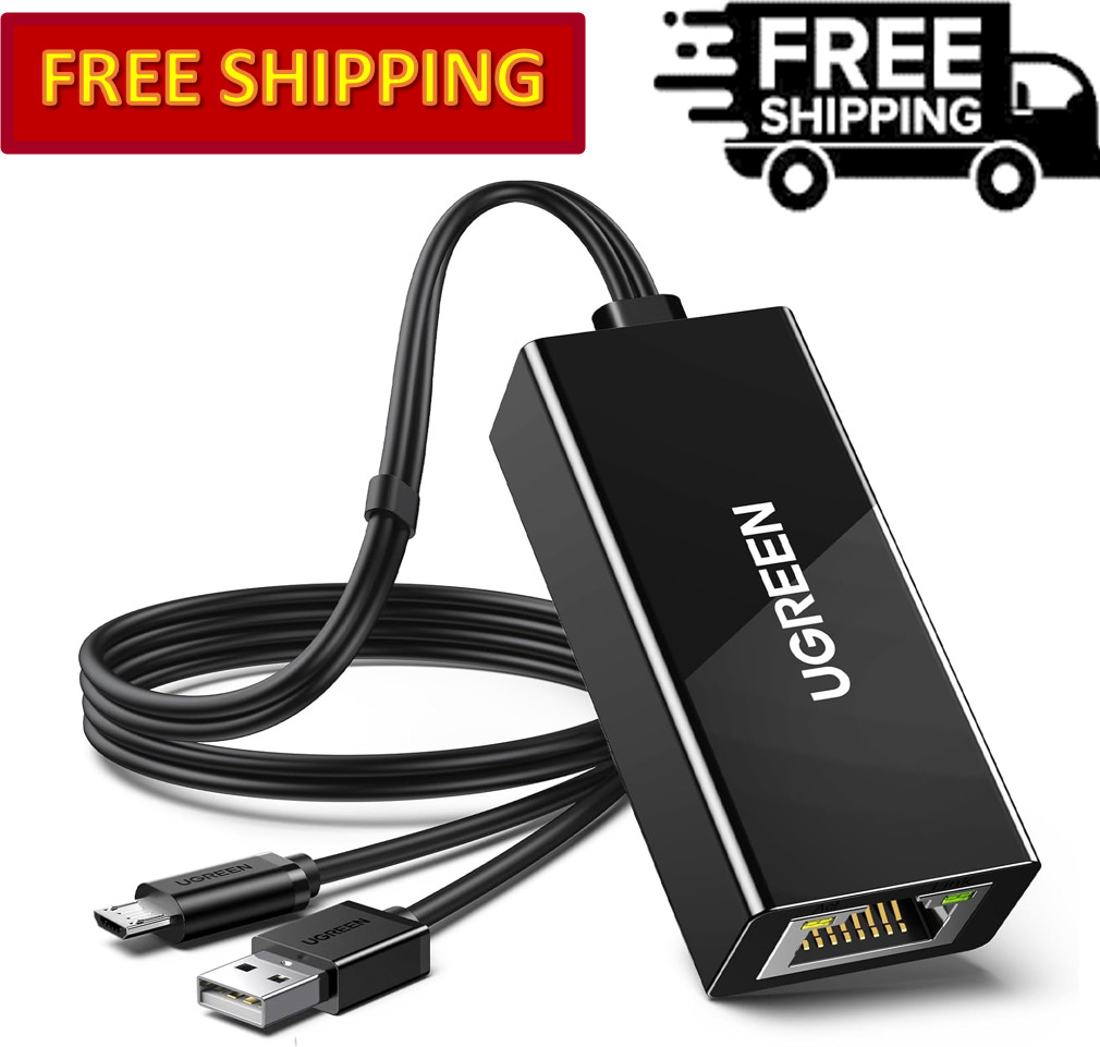 With 3.3 Ft Cable & Power Cord, 10/100 Mbps