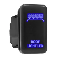 ROOF LIGHT LED Blue Backlit Switch Tall Push Button 1.54"x 0.83" (Fit: Toyota)