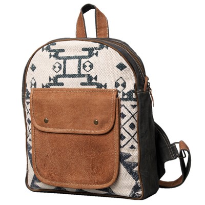 KB OHLAY KB500 Backpack Upcycled Canvas Genuine Leather women bag western